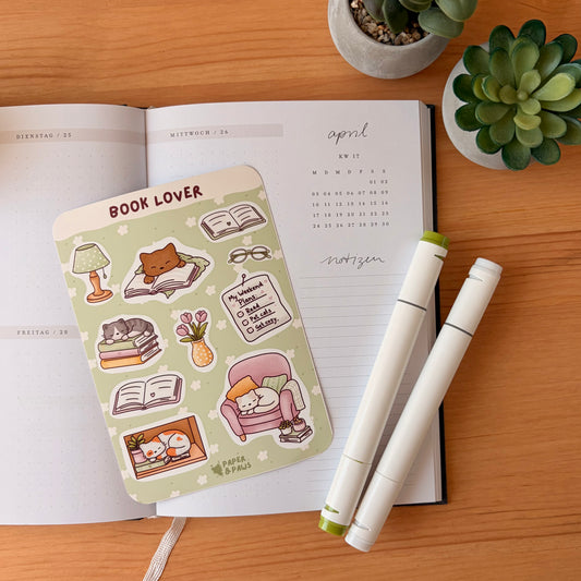 "Book Lover" Sticker Sheet