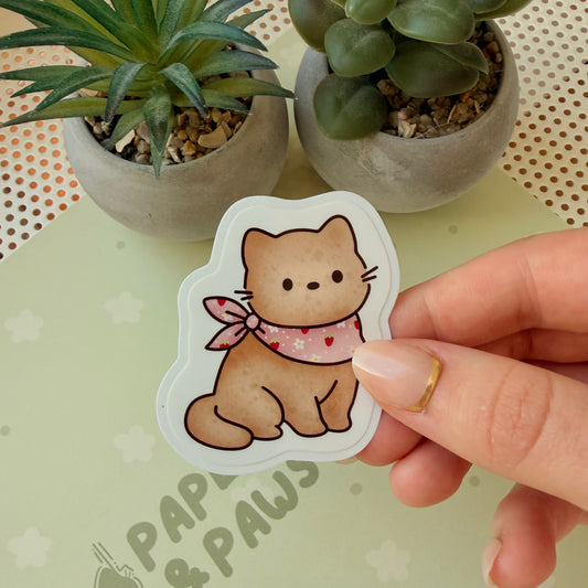 "Strawberry Cat" Vinyl Sticker